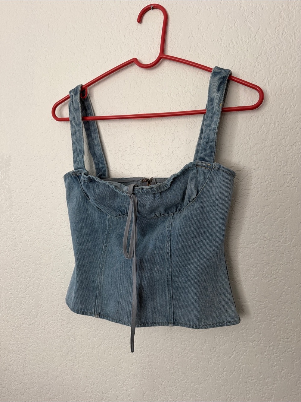 Lioness Denim Corset Tank Top - Blue